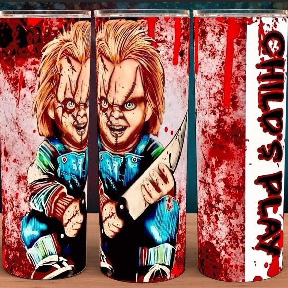 Chucky Child's Play Bloody Distressed Tumbler 20oz - Picture 1 of 1